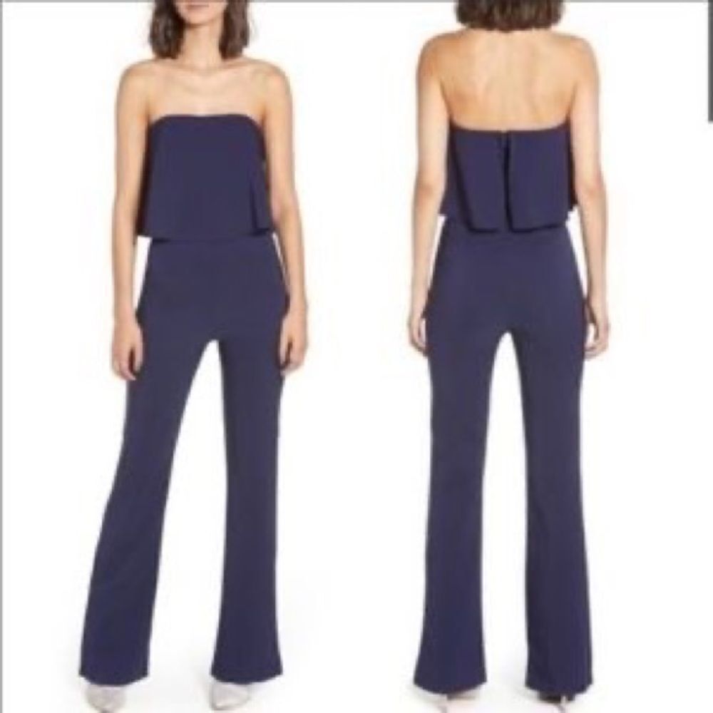 Socialite Navy Blue Popover Jumpsuit Size Lg & XL